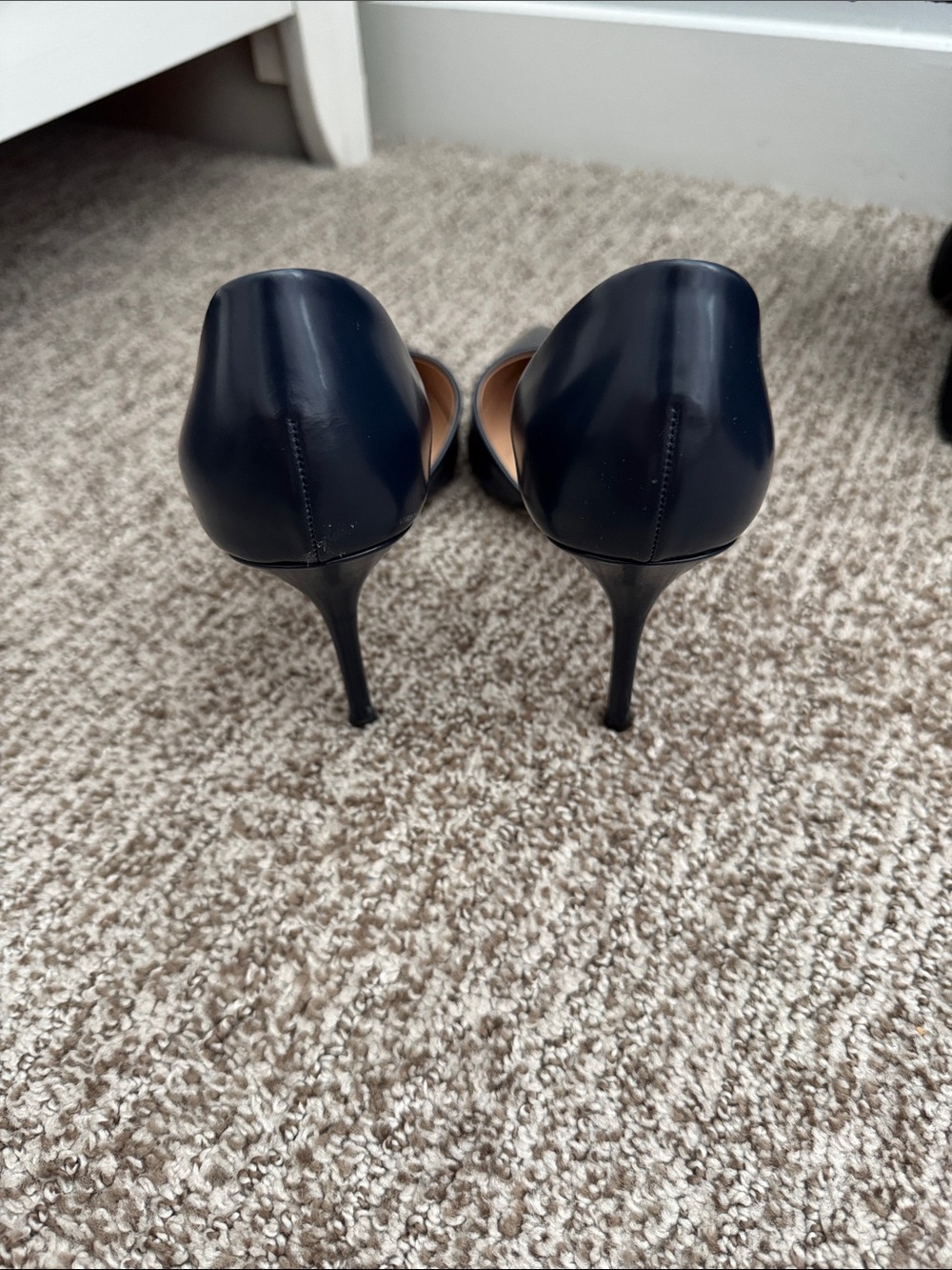 J. Crew Navy Leather Pointed D'Orsay Pumps - Picture 3 of 5